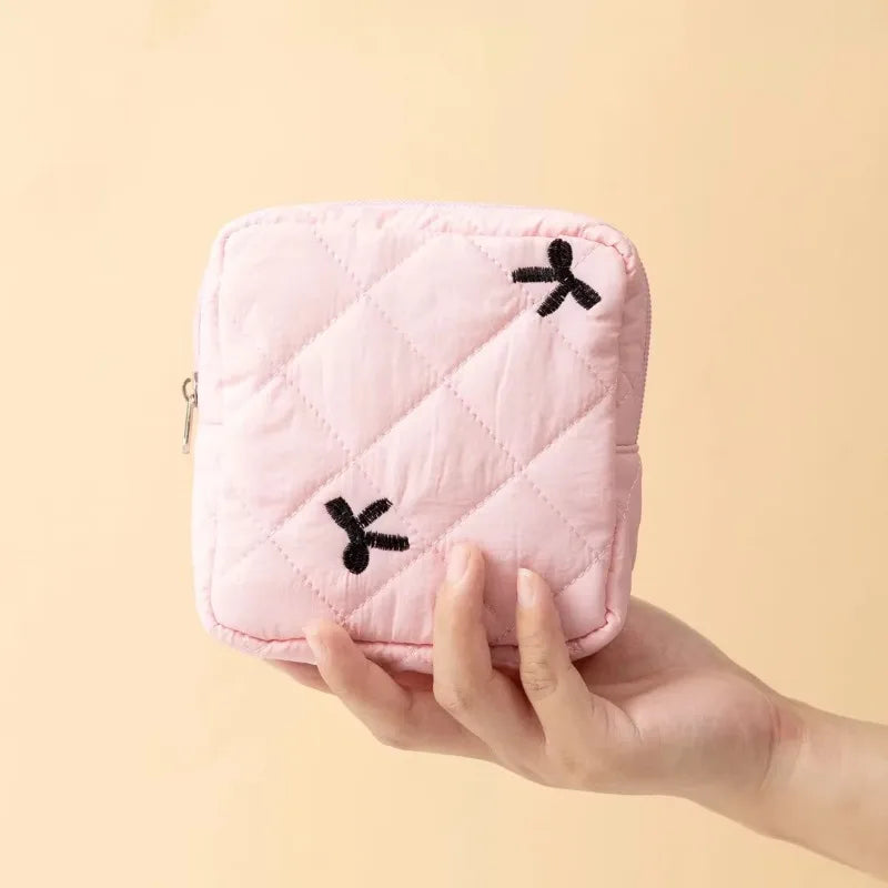 Blush Bow Feminine Essentials Pouch