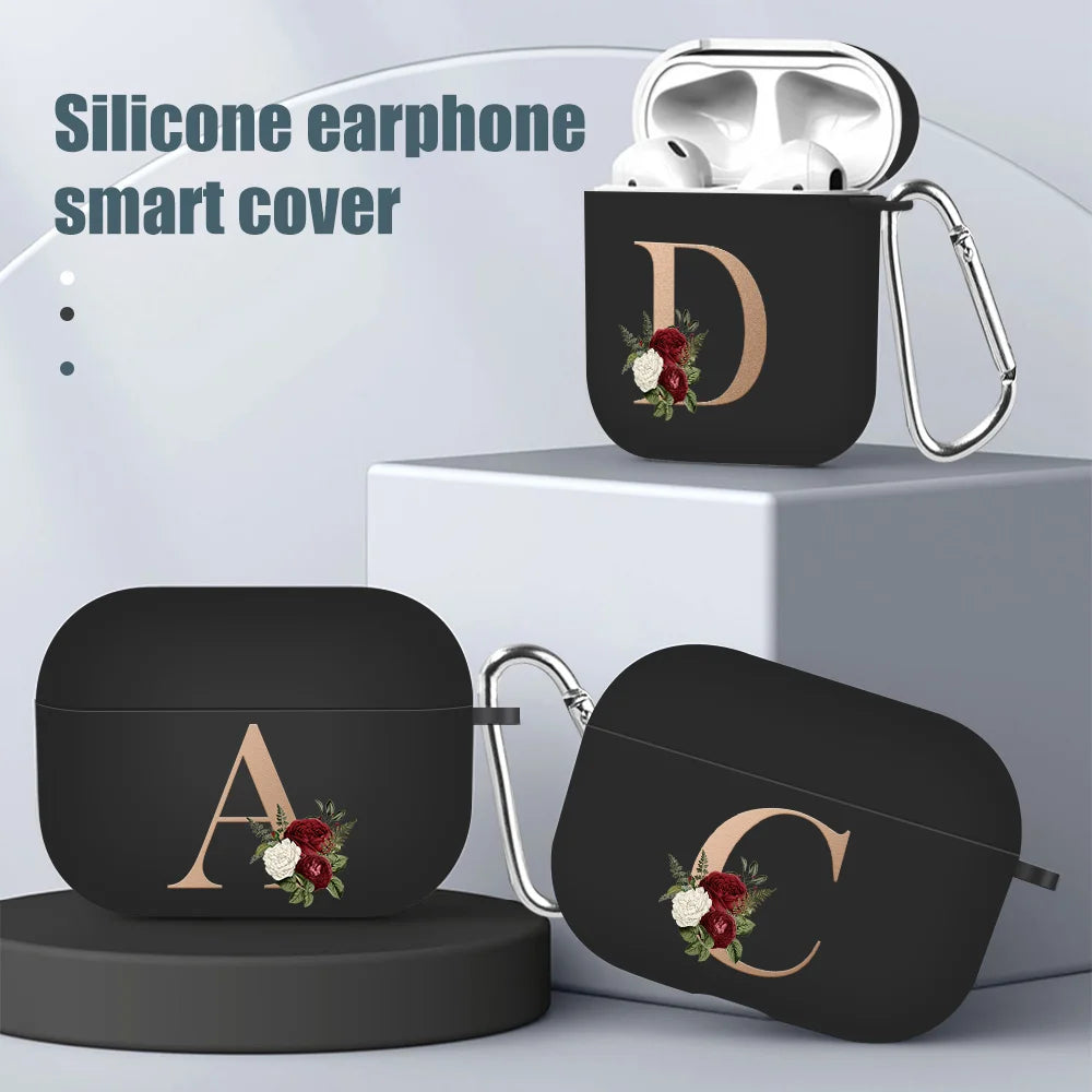 Midnight Bloom Initial AirPod Case