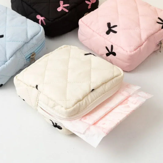 Blush Bow Feminine Essentials Pouch