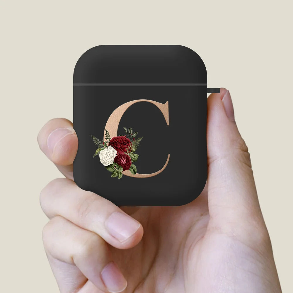 Midnight Bloom Initial AirPod Case