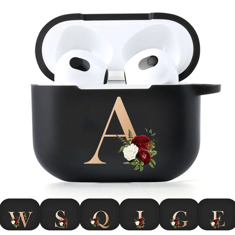 Midnight Bloom Initial AirPod Case